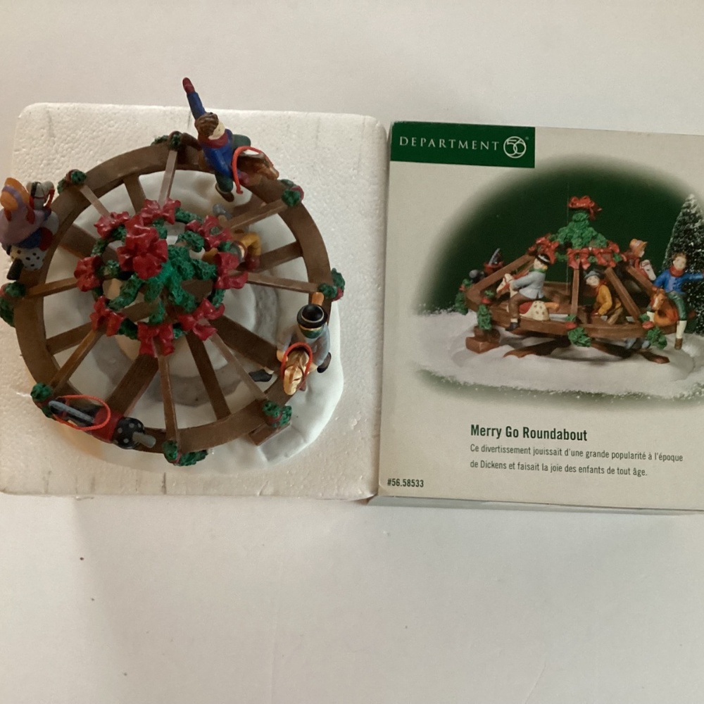 Dept 56 Christmas Dickens Village Accessory Merry Goroundabout - Picture 2 of 11